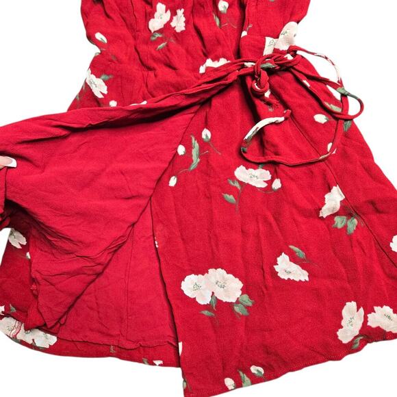Reformation Collins Wrap Red Dress Size: XS - Picture 4 of 7